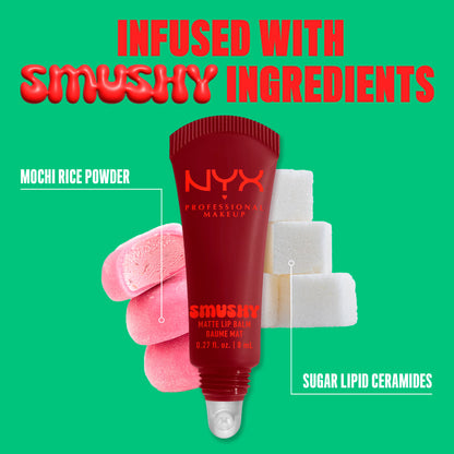 NYX Professional Makeup Smushy Matte Lip Balm, Swipe 2 Smooth, Cherry Cola Brown, 0.27 fl oz