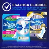 Always Maxi Pads with Wings, Size 5, Extra Heavy Overnight Absorbency, 27 CT