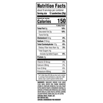 RITZ Bits Peanut Butter Sandwich Crackers, Snacks for Kids and Adults, Lunch Snacks, 8.8 oz