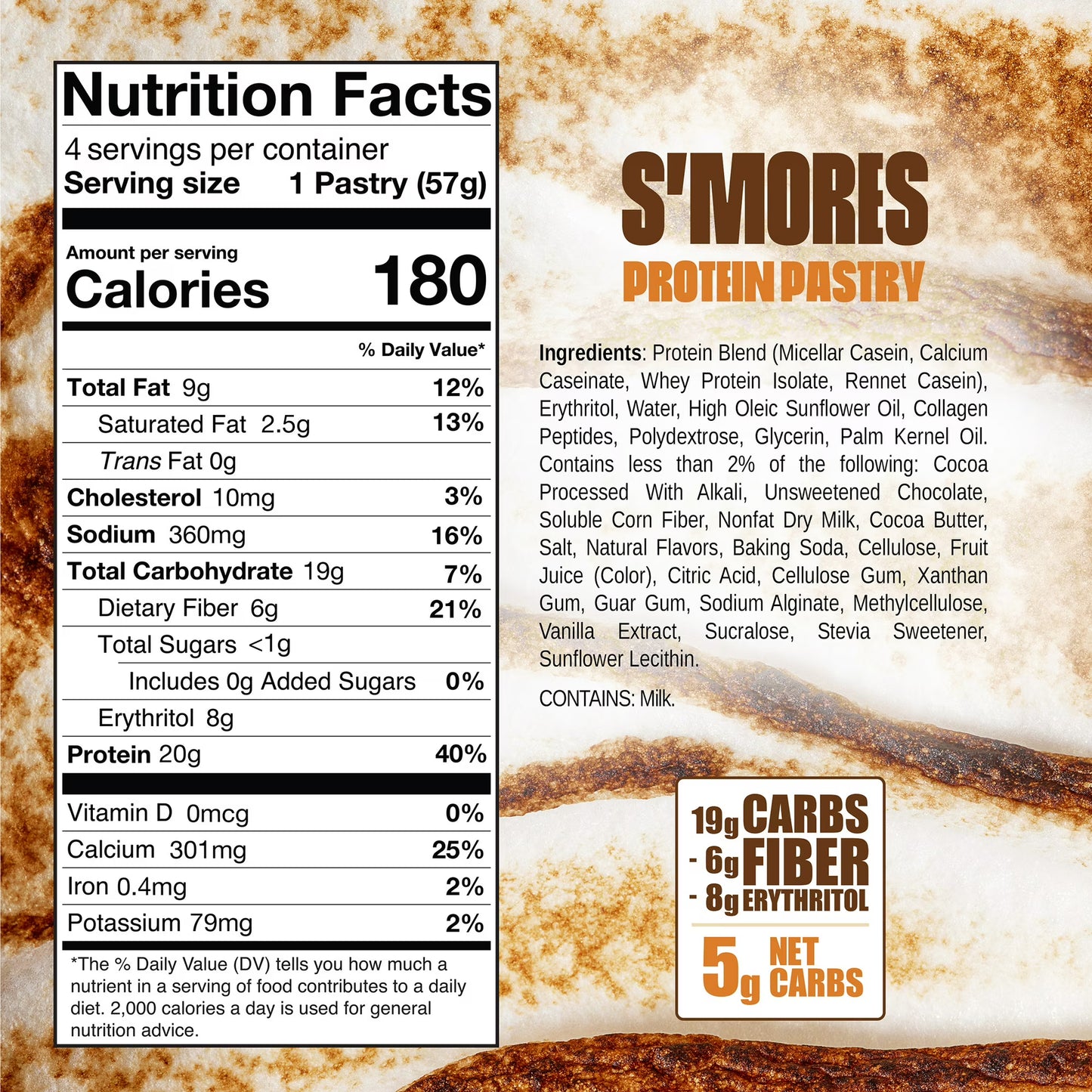 Legendary Foods Gluten Free and Keto Friendly Protein Pastry - S'mores - 8oz/4ct