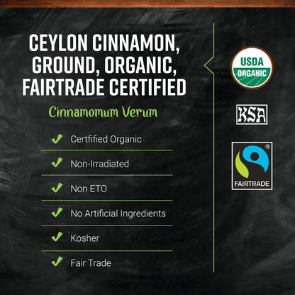 Frontier Co-op Certified Organic Ceylon Cinnamon, 16 oz. Bag, Fairtrade Certified