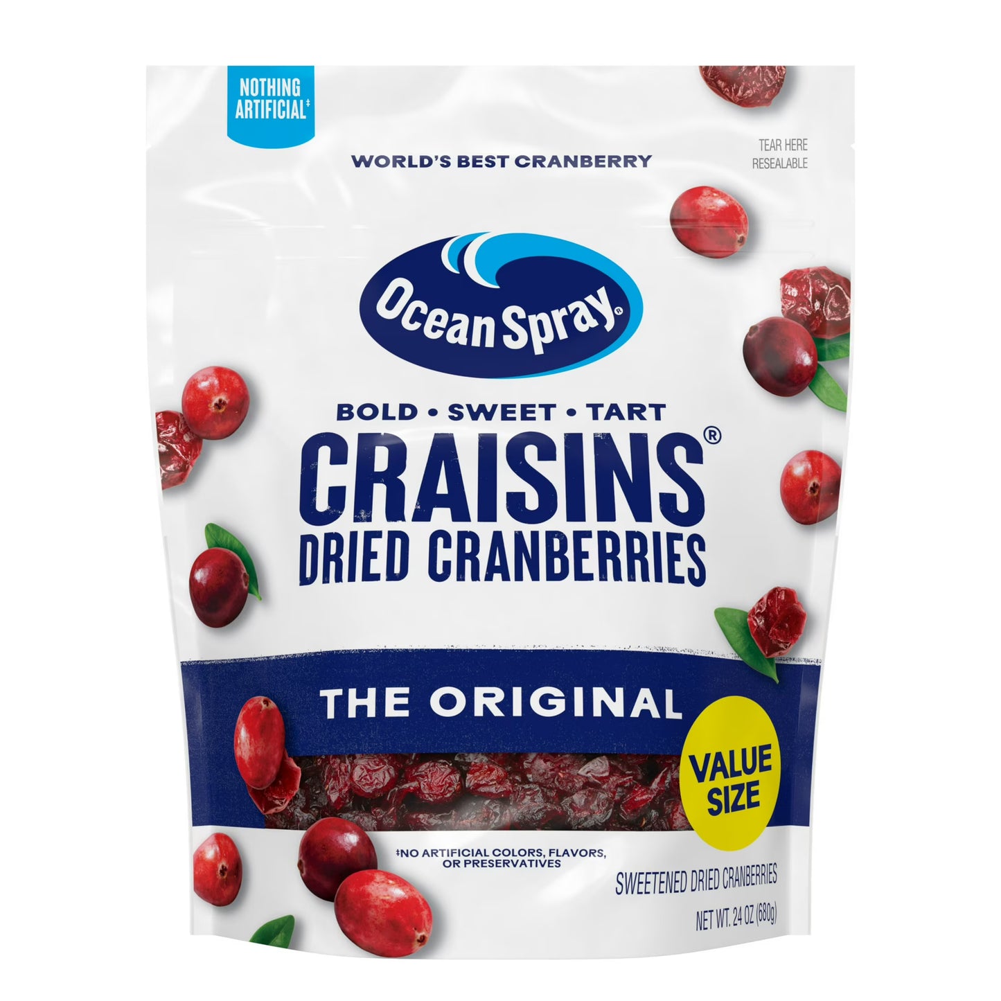 Ocean Spray Craisins Original Dried Cranberries, Dried Fruit, 24 oz Pouch