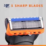 Gillette Fusion5 Power Men's Razor Handle, Orange, 1 Blade Refill