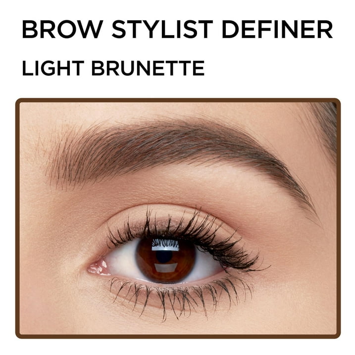 (2 pack) L'Oreal Paris Brow Stylist Definer Waterproof Eyebrow Mechanical Pencil, Light Brunette