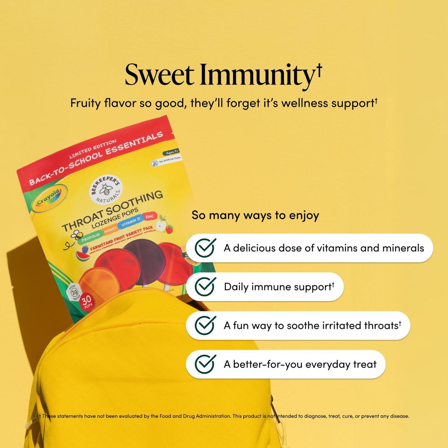 BeeKeeper's Naturals Kid's Propolis Throat Soothing Pops, 30 ct.