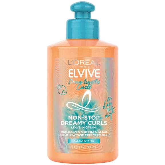 L'Oreal Paris Elvive Color Dream Length Curls Moisturizing Leave in Cream, Curly Hair, 10.2 fl oz