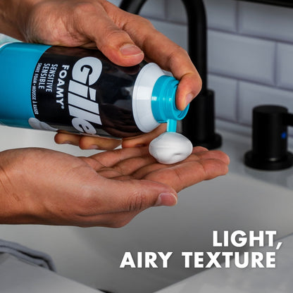(3 pack) Gillette Foamy Sensitive Shave Foam For Men, Sensitive Skin, 11 oz