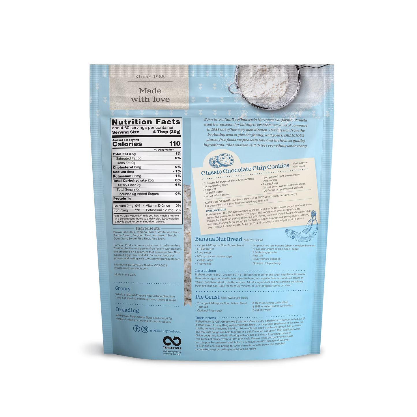 Pamela’s Gluten-Free All-Purpose Flour Mix, 4 lb Bag