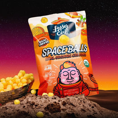 LesserEvil Space Balls, Real Cheese, 5oz