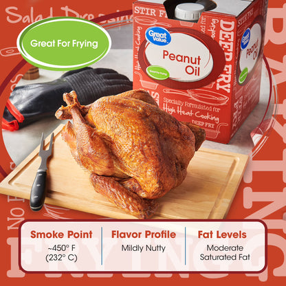 Great Value Peanut Oil, Heart Healthy and Versatile, 3 Gallon Bottle