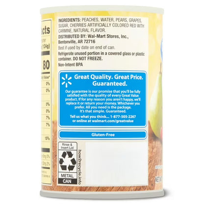 Great Value Light Syrup Extra Cherry Fruit Mix, 15 oz