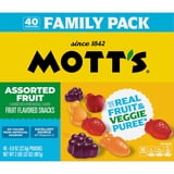 Mott's Gluten Free Assorted Fruit Flavored Snacks, Made with Real Fruit Puree (40 Pack)