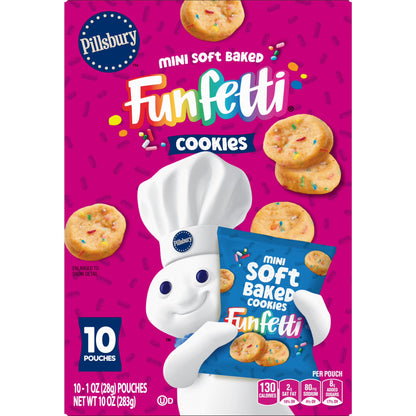 Pillsbury Funfetti Mini Soft Baked Cookies (10 Pouches)