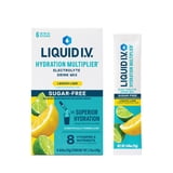 (4 pack) Liquid I.V. Lemon Lime Hydration Multiplier Sugar-Free Electrolyte Powder Drink Mix, 6 Count Packets