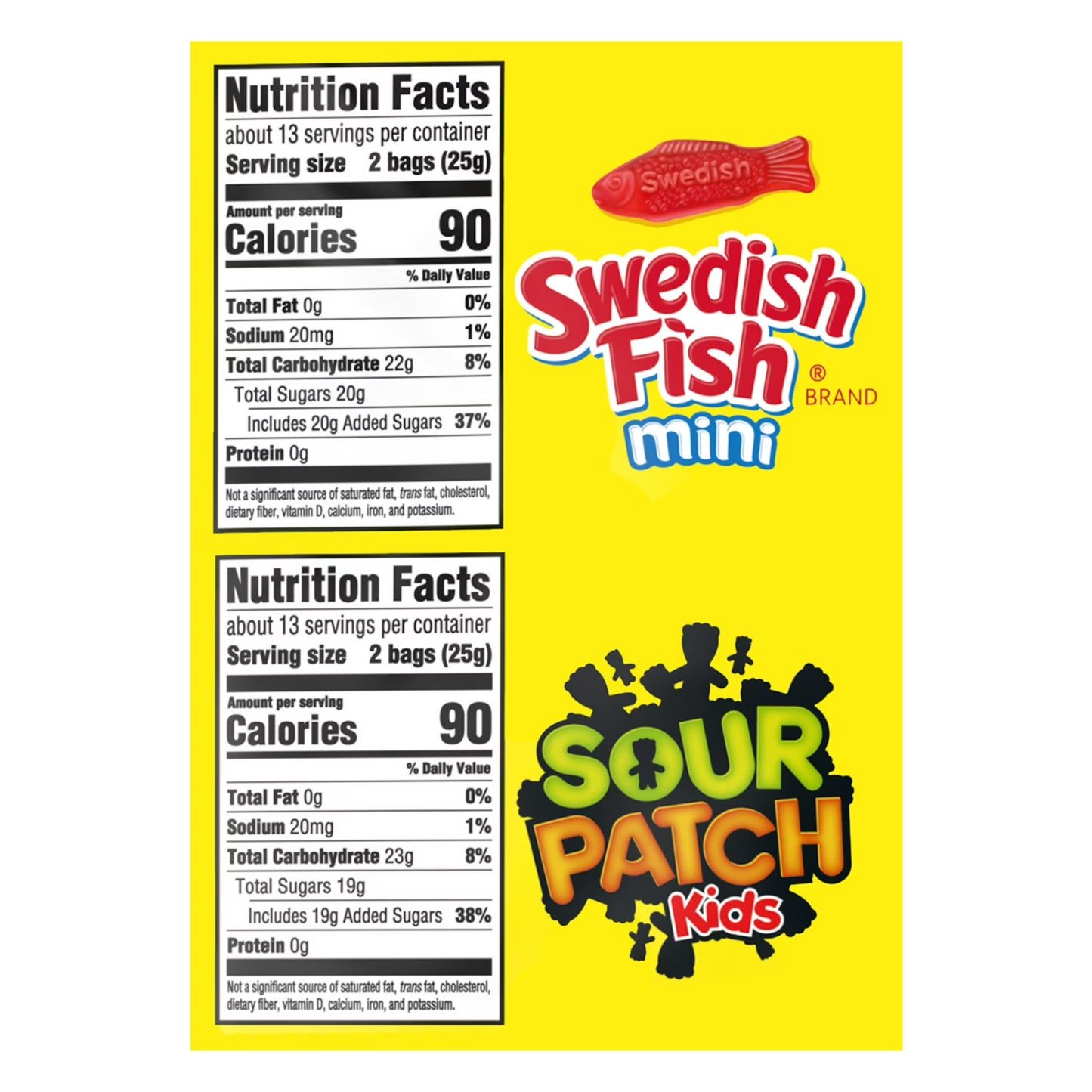 SOUR PATCH KIDS and SWEDISH FISH Mini Soft & Chewy Easter Candy Variety Pack, Bulk Candy, 50 Packs