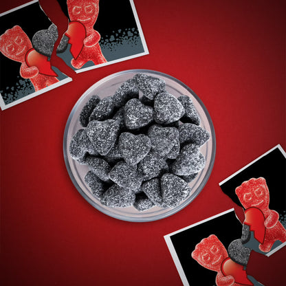SOUR PATCH KIDS Sour Hearts Black Raspberry Soft & Chewy Candy, Valentines Candy, 3.08 oz