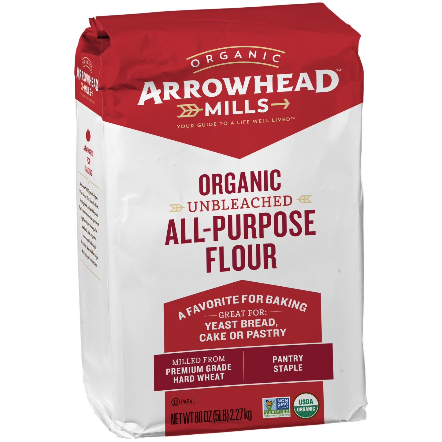 Arrowhead Mills Unbleached Organic All Purpose Flour, 5 lb Bag