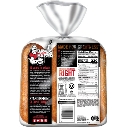 Dave's Killer, Bread Sandwich Rolls Done Right, Organic White Bread Sandwich Rolls, 6 Count
