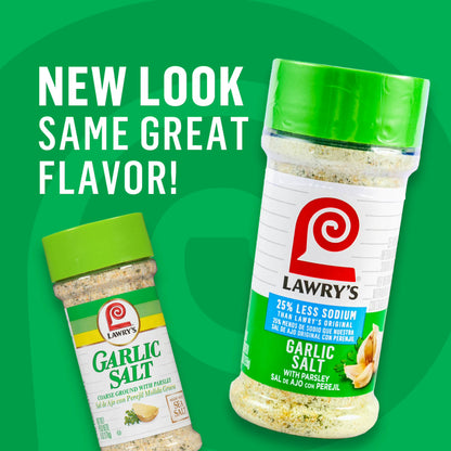 Lawry's Kosher 25% Less Sodium Garlic Salt With Parsley, 5.62 oz Bottle