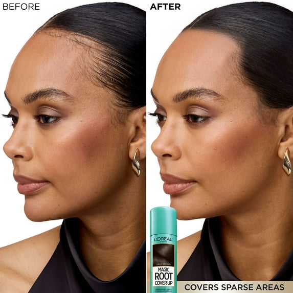 L'Oreal Paris Magic Root Cover Up Temporary Gray Concealer Spray, Black, 2 oz