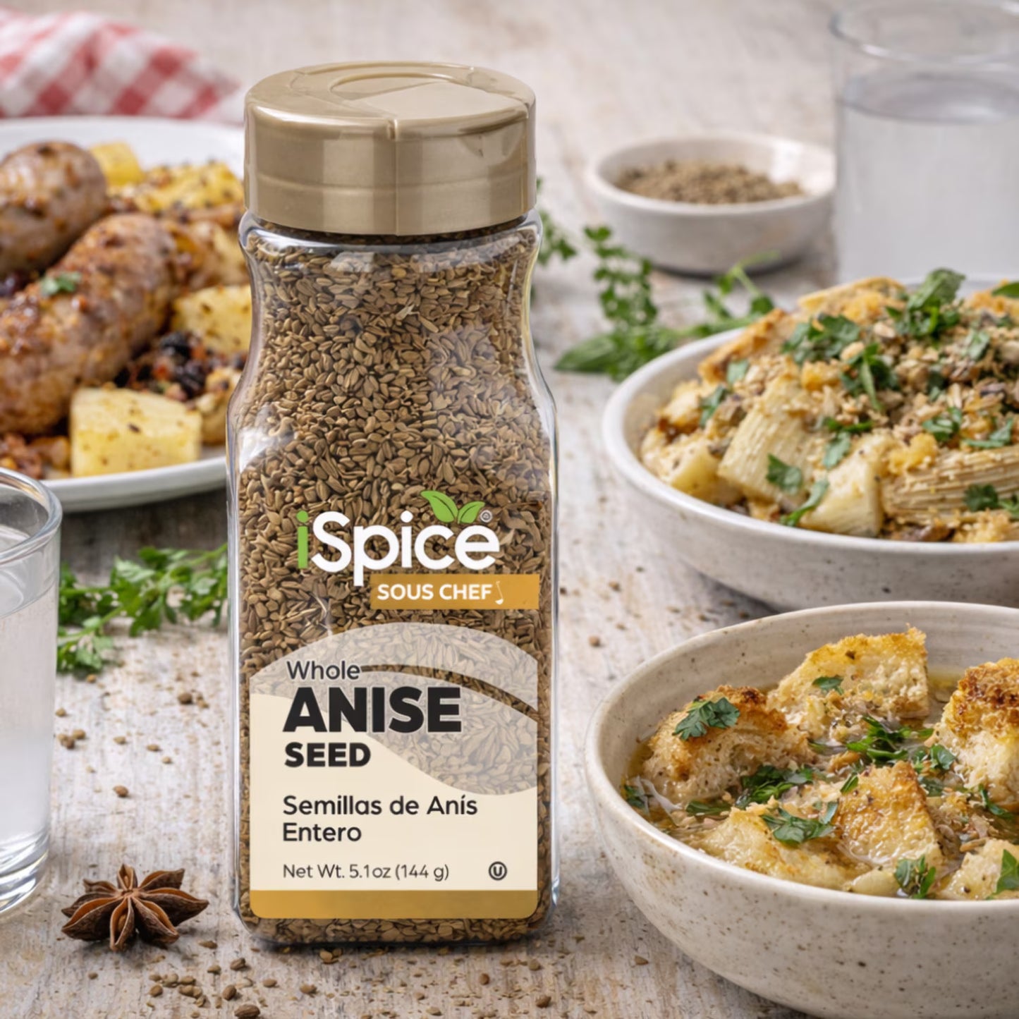 iSpice | Anise Seed Whole | 5.1 oz | Gourmet Spice | Kosher | Perfect for Baking Cooking