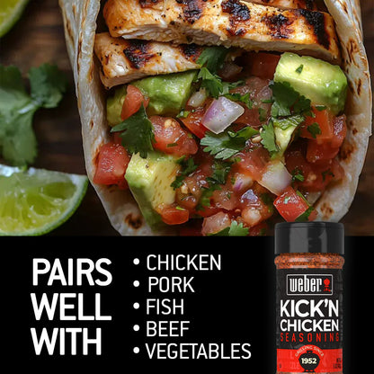 Weber Kick'n Chicken Seasoning, Gluten Free, 5 oz
