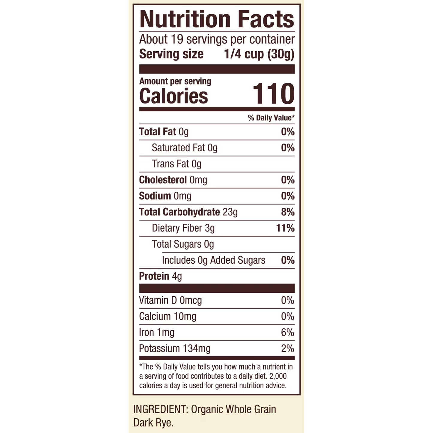 Bob's Red Mill Organic Dark Rye Flour, 20 oz Bag