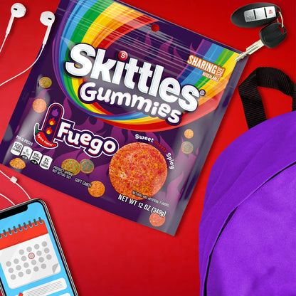 Skittles Gummies Fuego Gummy Candy, Sharing Size - 12 oz Resealable Bag