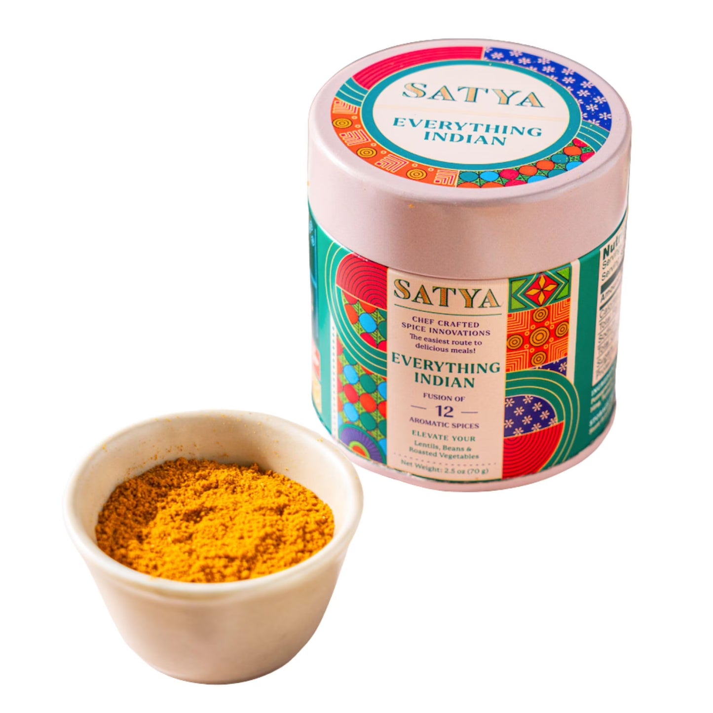 Satya Blends, Everything Indian Masala 2.5oz - Tangy, Spicy Flavor Spice Blend, Multipurpose Seasoning Mix for Vegetables, Paneer