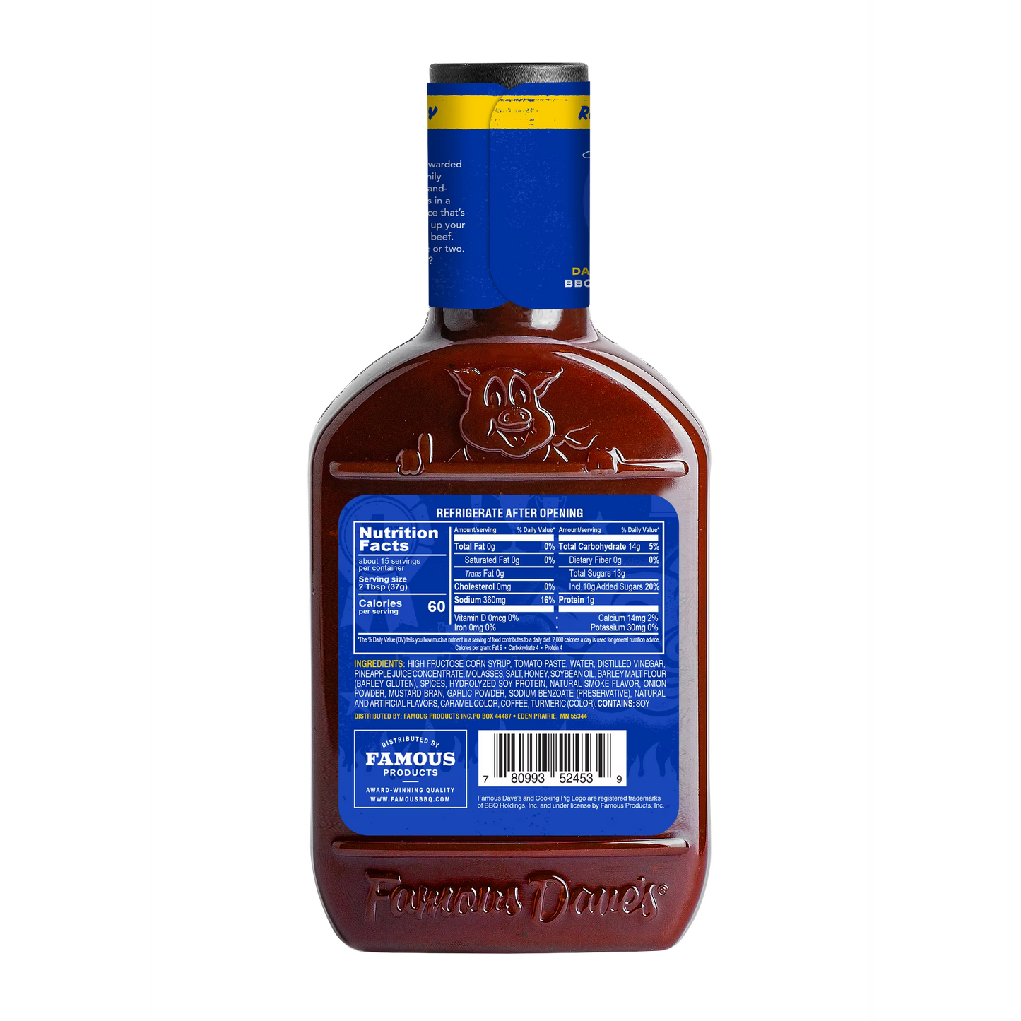 Famous Dave's Rich & Sassy BBQ Sauce, 20 oz