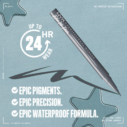 NYX Professional Makeup Epic Ink Liquid Eyeliner Matte Finish, Stone Washed, 0.03 fl oz
