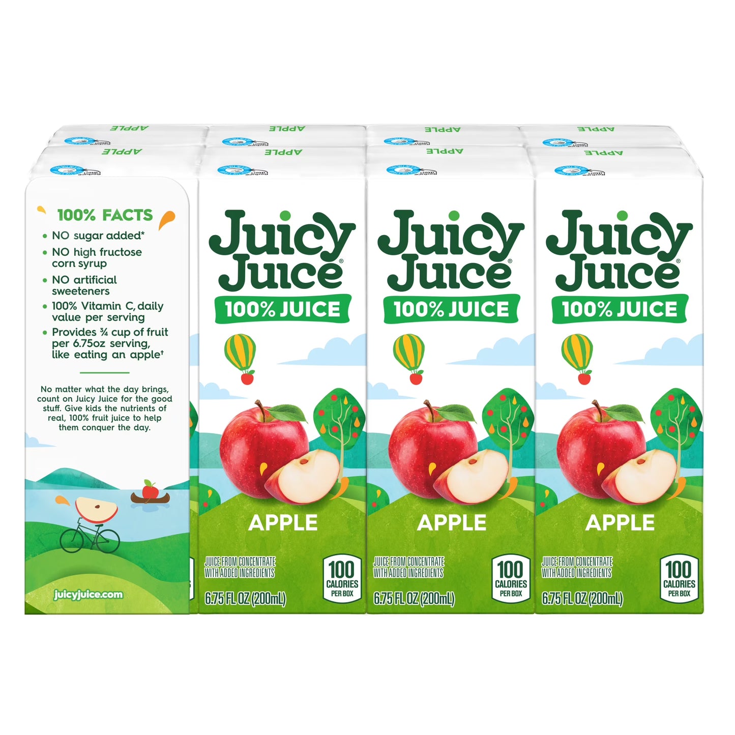 Juicy Juice 100% Juice, Apple Juice, 8 Count, 6.75 fl oz Juice Boxes