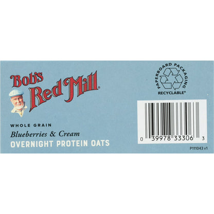 Bob's Red Mill Blueberries & Cream Overnight Instant Protein Oats, 8.47 oz (4 Count)