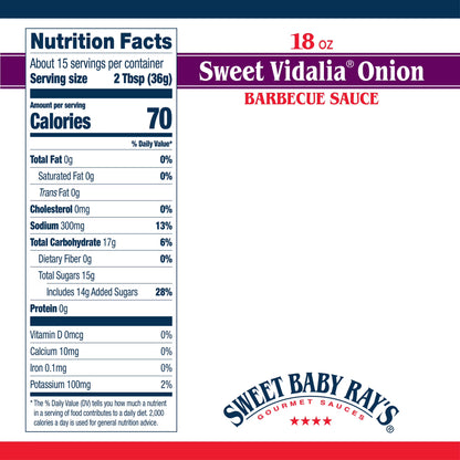 Sweet Baby Ray's Sweet Vidalia Onion Barbecue Sauce 18 oz