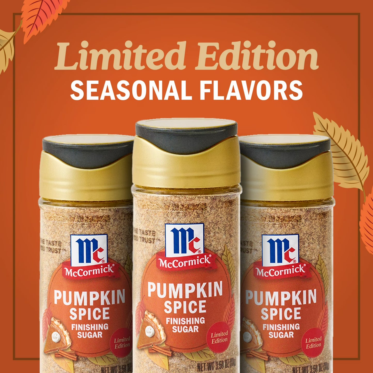 McCormick Pumpkin Spice Finishing Sugar, 3.66 oz Bottle