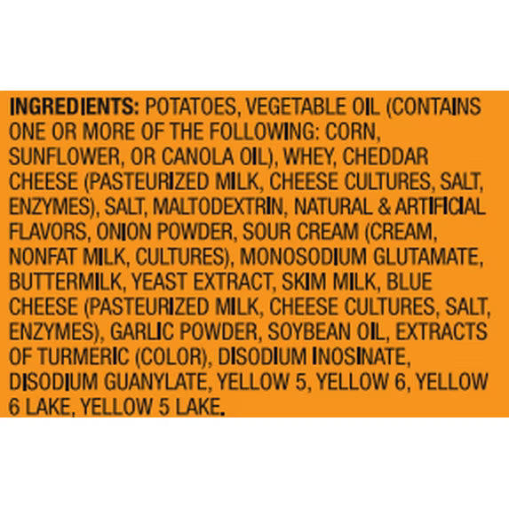 Great Value Cheddar & Sour Cream Ripple Potato Chips, 1.75 oz