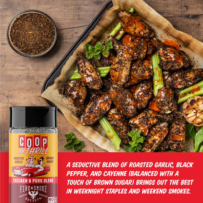Fire & Smoke Society Coop De Thrill BBQ Poultry Seasoning Blend, 6.2 Ounce Mixed Spices & Seasonings
