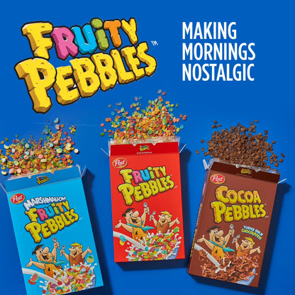 Post Fruity PEBBLES Breakfast Cereal, Gluten Free, Sweetened Puffed Rice, 32 oz Bag