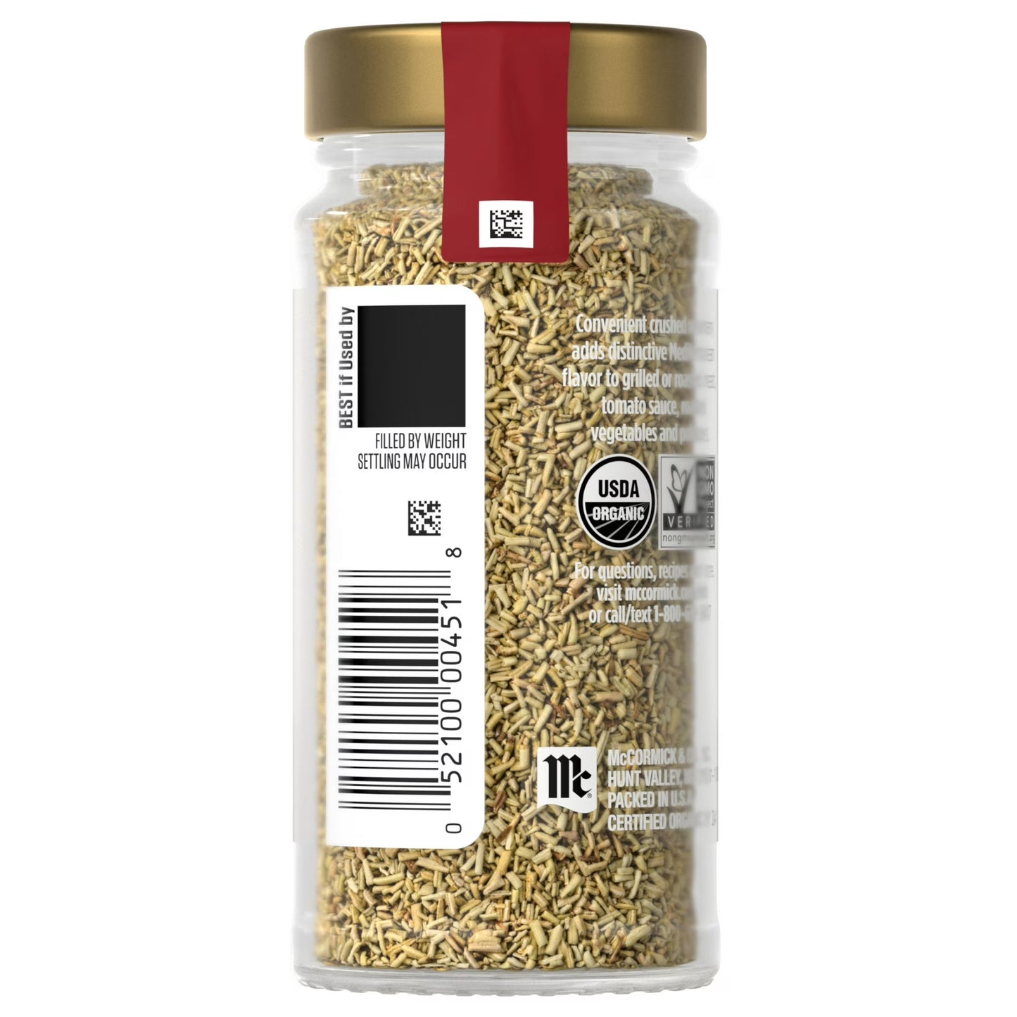 McCormick Gourmet Organic Crushed Rosemary, 1.0 oz Bottle