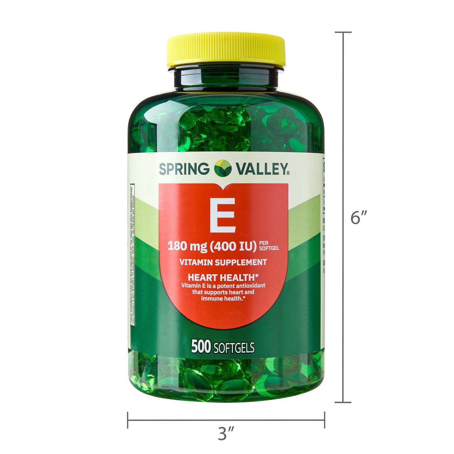 Spring Valley Vitamin E 180 mg Softgels for Heart Health, 500 Count