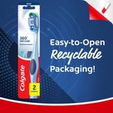 Colgate 360 Deep Clean Toothbrush Pack, Medium Adult Toothbrushes, 2 Pack