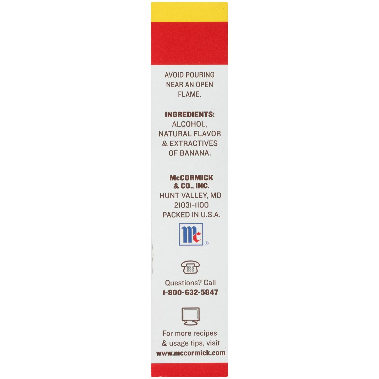 McCormick Non-GMO Gluten Free Banana Extract, 2.0 fl oz Box