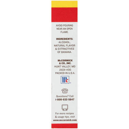 McCormick Non-GMO Gluten Free Banana Extract, 2.0 fl oz Box