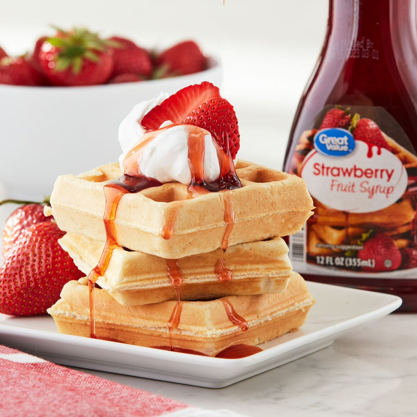 (2 pack) Great Value Strawberry Fruit Syrup, 12 fl oz