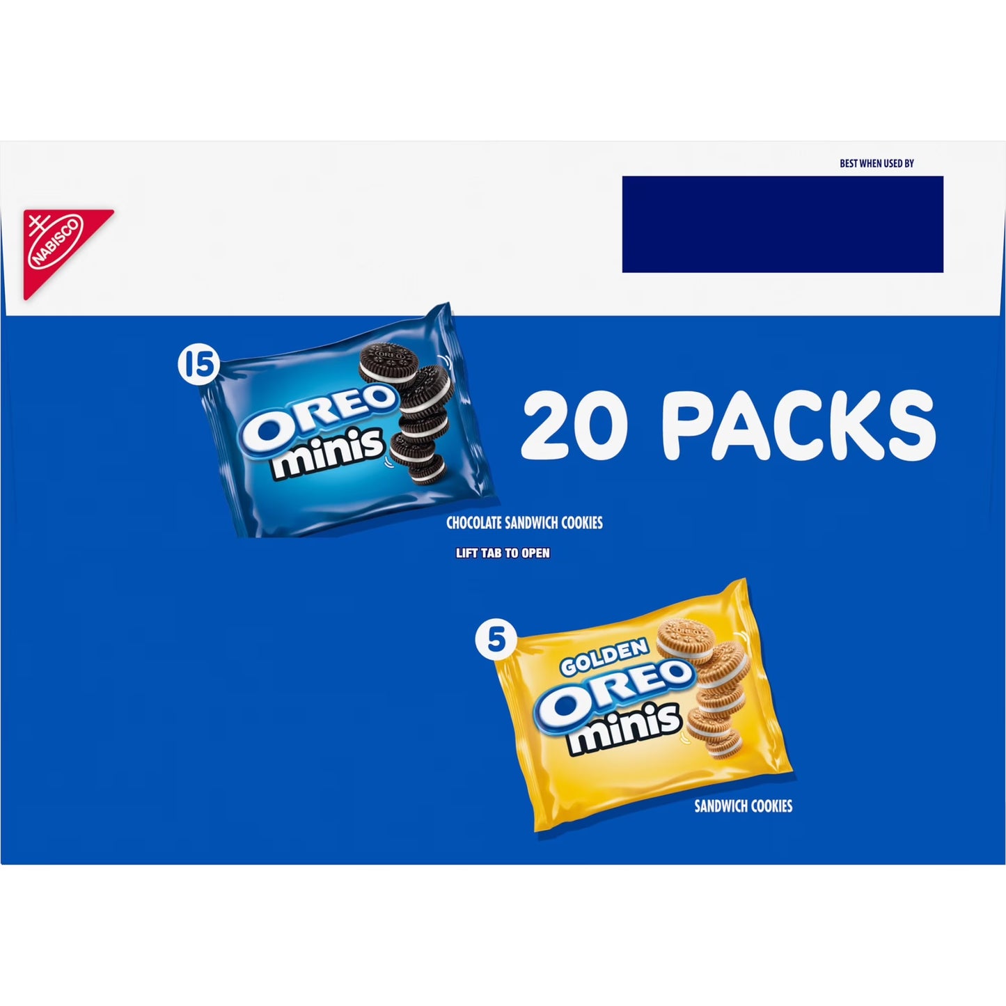 OREO Minis Sandwich Cookies Variety Pack, Original Creme and Golden OREO, 20 Snack Packs