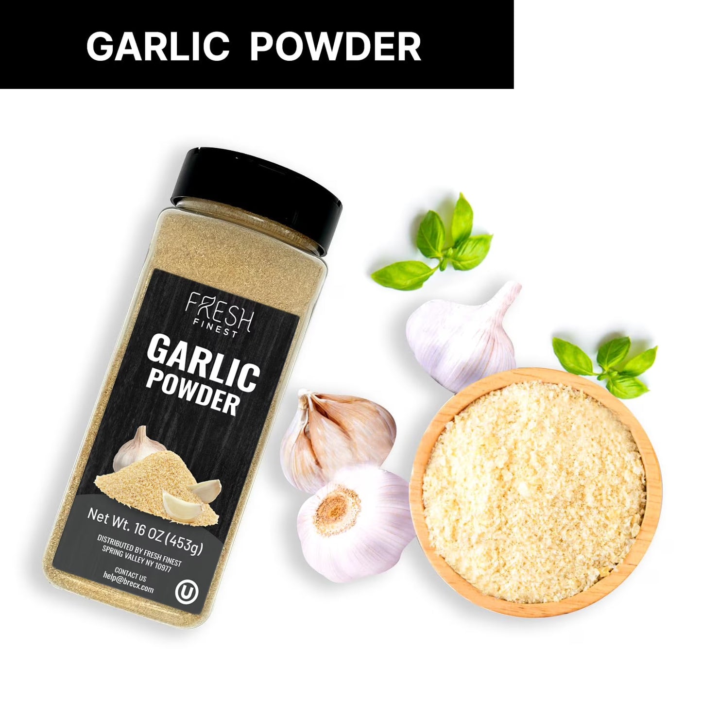 Premium Garlic Powder - 16 oz Bottle - 100% Pure, Non-GMO, Gluten-Free, Ground Garlic Spice for Cooking