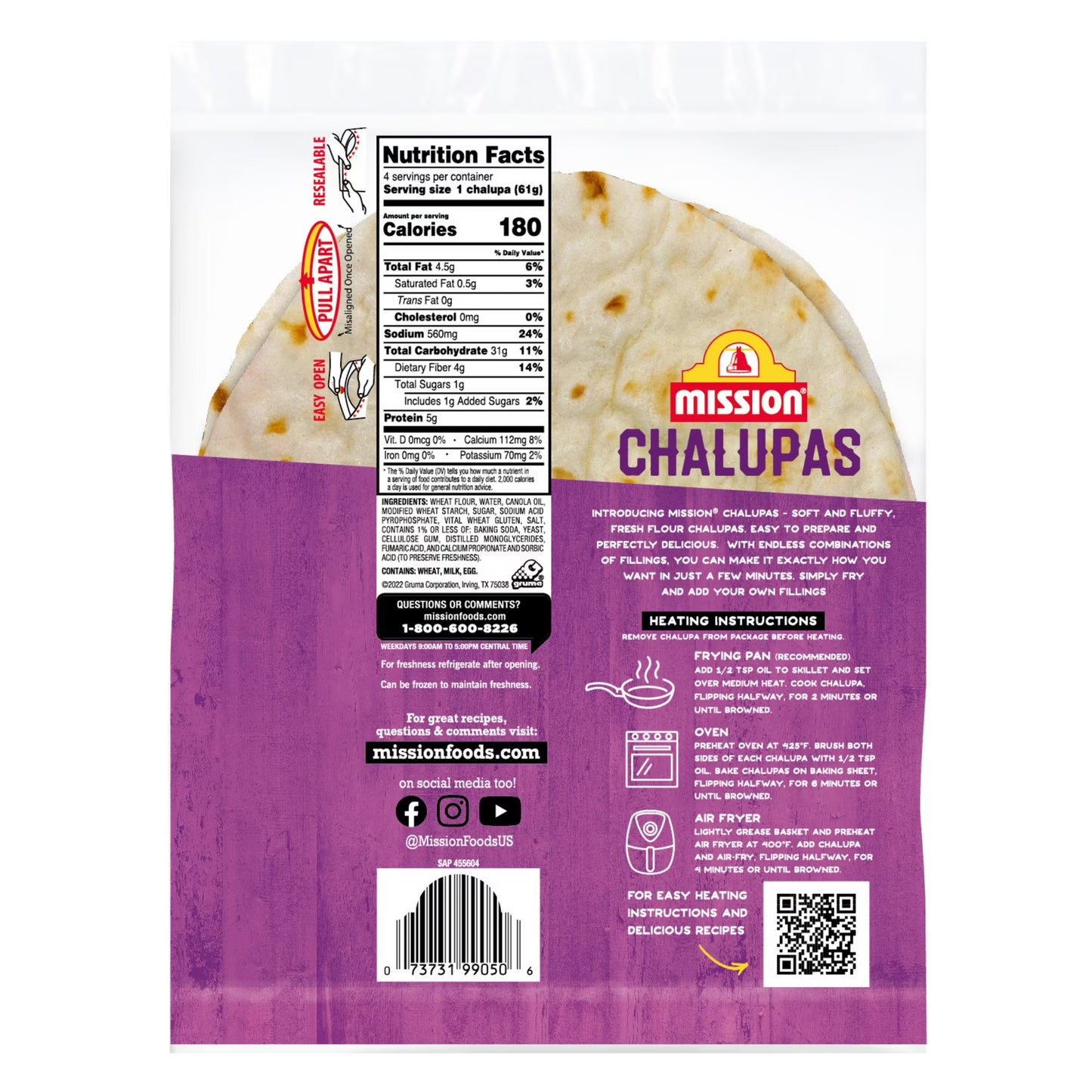 Mission Flour Chalupas, 4 Count