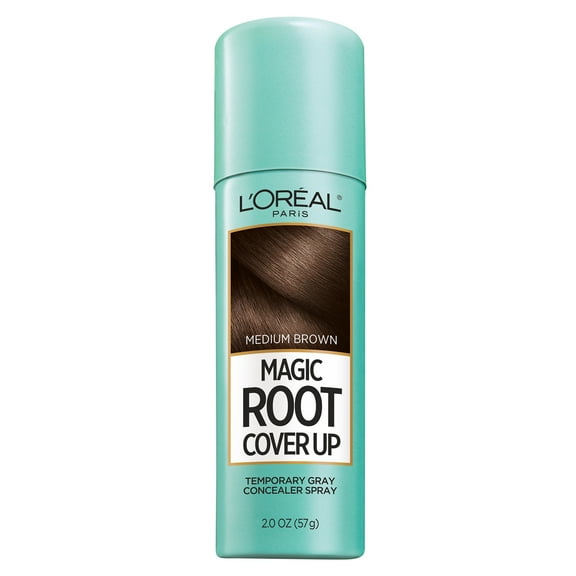 L'Oreal Paris Magic Root Cover Up Gray Concealer Spray, Medium Brown, Aerosol, 2 oz
