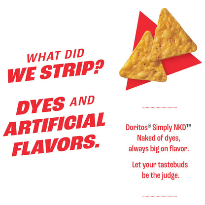 Doritos Simply NKD No Dyes No Artificial Flavors Nacho Cheese Tortilla Chips Bag, 9.25 oz