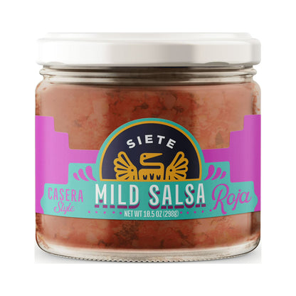 (3 pack) Siete Family Foods, Casera Salsa Roja, Mild, 10.5 oz.